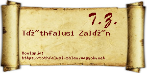 Tóthfalusi Zalán névjegykártya